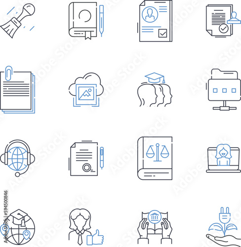 Renewed education line icons collection. Upgraded, Modernized, Evolved, Improved, Reformed, Updated, Revamped vector and linear illustration. Revitalized,Innovative,Invigorated outline signs set