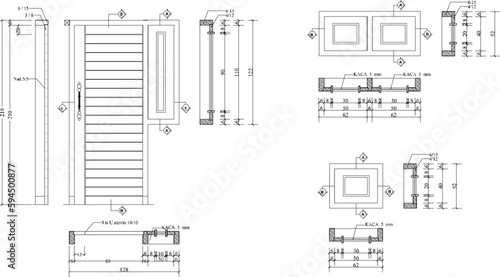 Vector sketch illustration of house door detail design