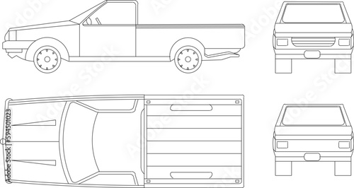 Vector sketch illustration set of simple cars side view