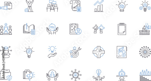 Sales Planning line icons collection. Forecasting  Strategy  Pipeline  Targeting  Prospecting  Budgeting  Conversion vector and linear illustration. Territory Objectives Prospects outline signs set