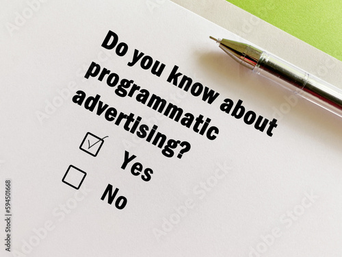 Questionnaire about advertisement