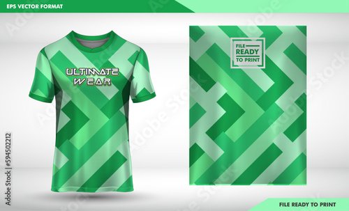 Sports jersey and green square pattren  t-shirt template sports jersey design vector mockup. Sports design for football and soccer