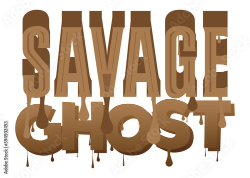 Savage Ghost. Graffiti tag. Abstract modern street art decoration performed in urban painting style.
