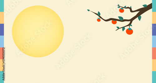 Korean traditional vector illustration background.Korean Chuseok Background