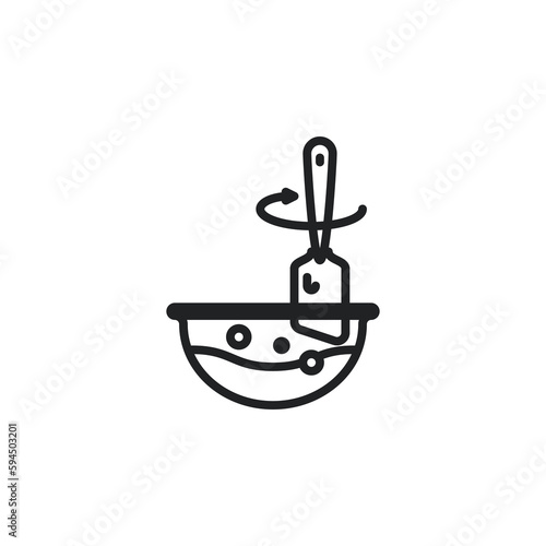 Mixing bowl outline icons. Vector illustration. Isolated icon suitable for web, infographics, interface and apps.