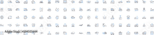Delivery services line icons collection. courier, shipment, dispatch, logistics, fulfillment, transport, package vector and linear illustration. order,express,freight outline signs set