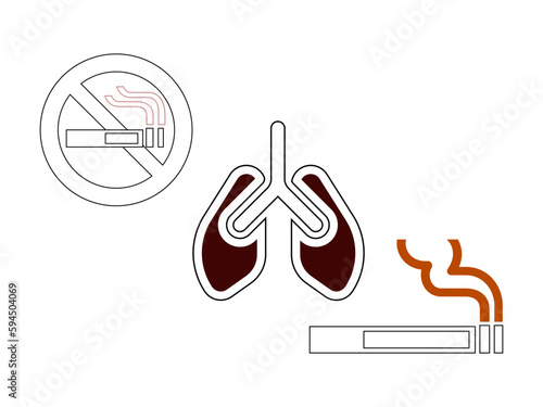 no smoking icon, smoking injurious for health and heart, no smoking zone icon, black and white design, free download,