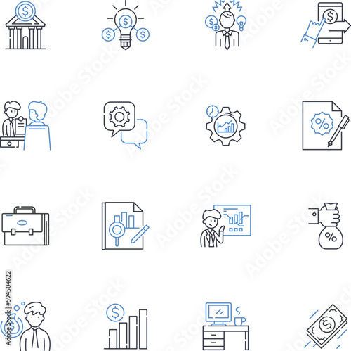 Inventory line icons collection. Stock, Supplies, Warehouse, Assets, Goods, Materials, Stockpile vector and linear illustration. Reserve,Storehouse,Stash outline signs set