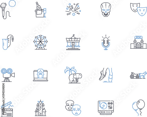Influencer marketing line icons collection. Influence, Collaboration, Marketing, Branding, Engagement, Social, Nerking vector and linear illustration. Partnership,Endorsement,Campaign outline signs