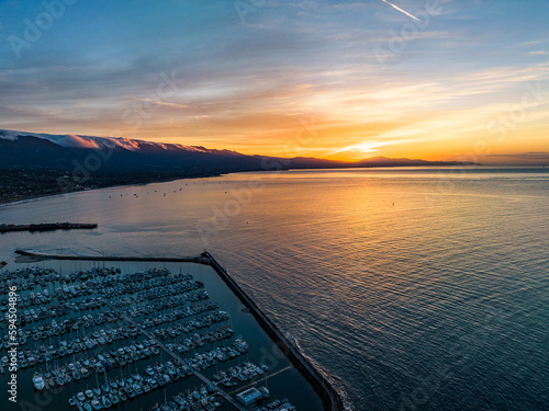 Santa Barbara Harbor at Sunsrise photo