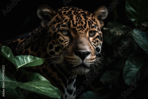 Close up Photograph of a leopard  ultra-detailed  high definition  Created with Generative AI