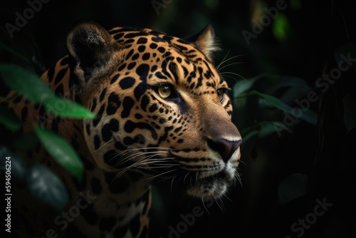 Close up Photograph of a leopard  ultra-detailed  high definition  Created with Generative AI