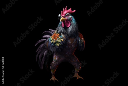 Rooster Cool Street Dancing Having Fun Generative AI