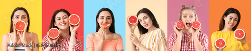 Set of beautiful women with...