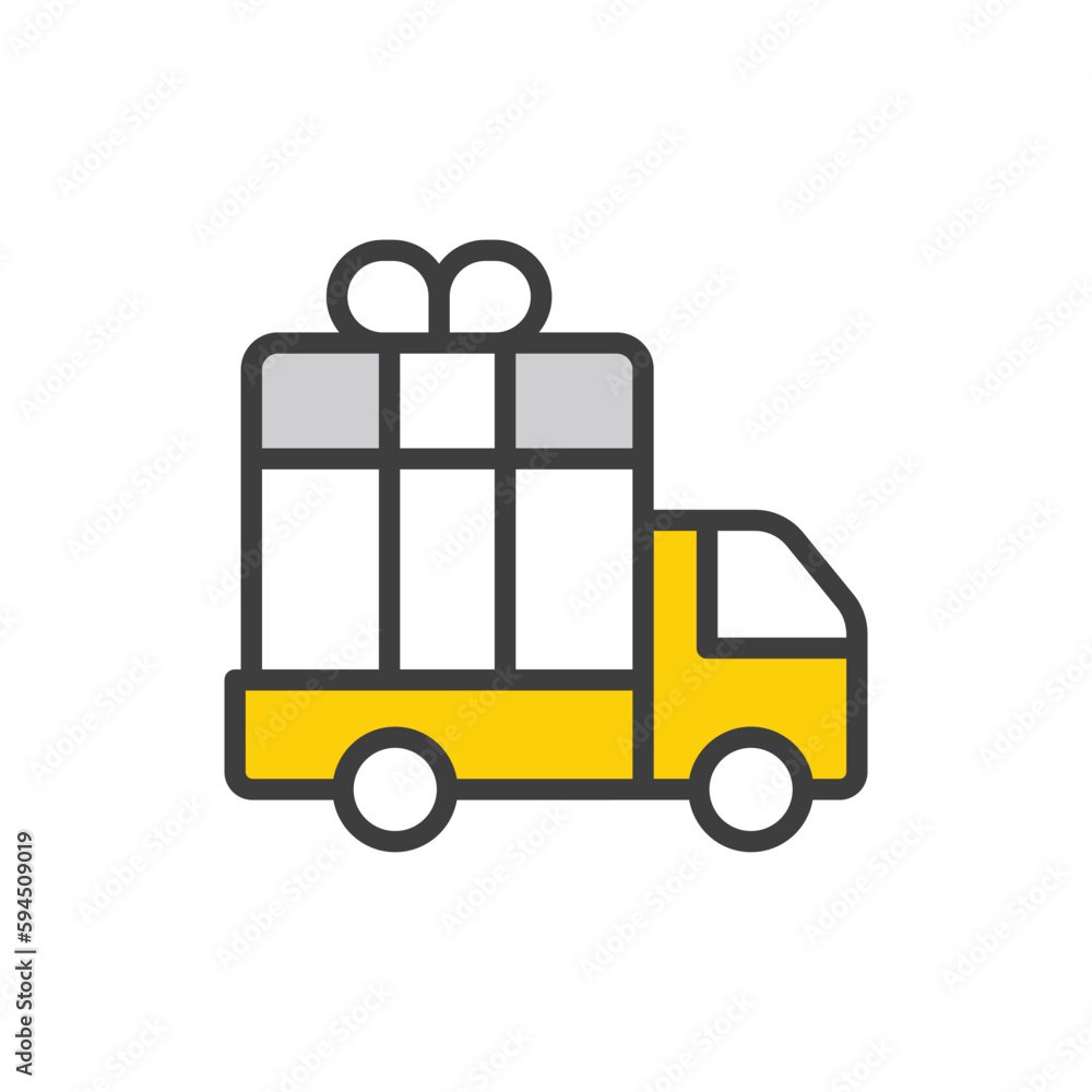 Gift Truck icon design with white background stock illustration Gift Truck icon design with white background stock illustration