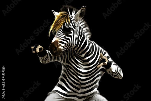 Zebra Music Dancer Backdrop Generative AI