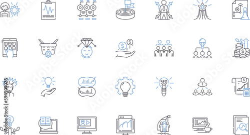 Big Data line icons collection. Analytics, Acquisition, Algorithms, Clustering, Collaboration, Complexity, Data-driven vector and linear illustration. Decisions,Exploration,Extraction outline signs