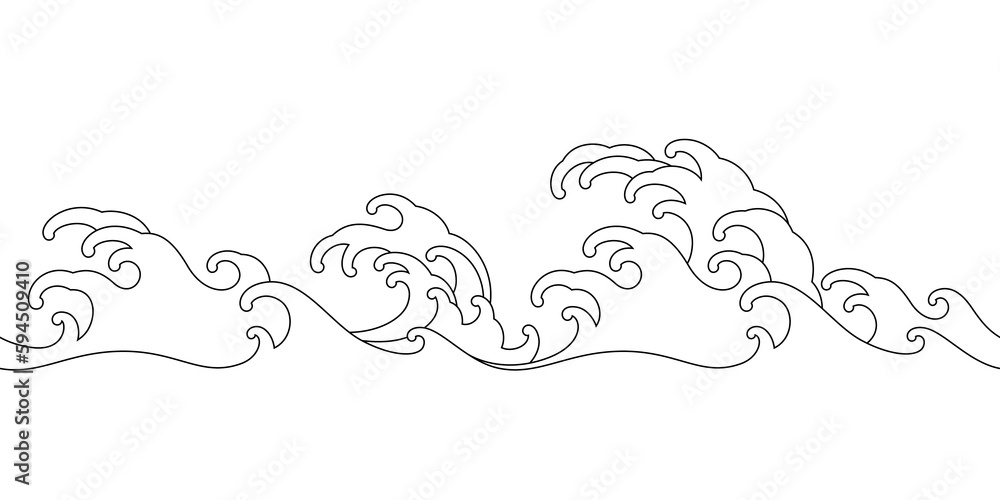 oriental wave seamless wallpaper line art illustration oriental wave seamless wallpaper line art illustration