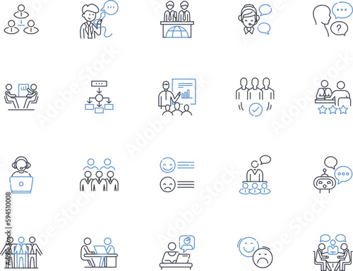 Conversation line icons collection. Dialogue, Talk, Communication, Exchange, Interaction, Discourse, Chat vector and linear illustration. Discussion,Banter,Dispute outline signs set