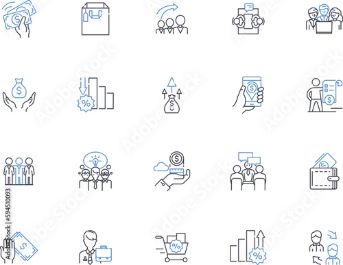 Tableau sur toile Resource analytics line icons collection