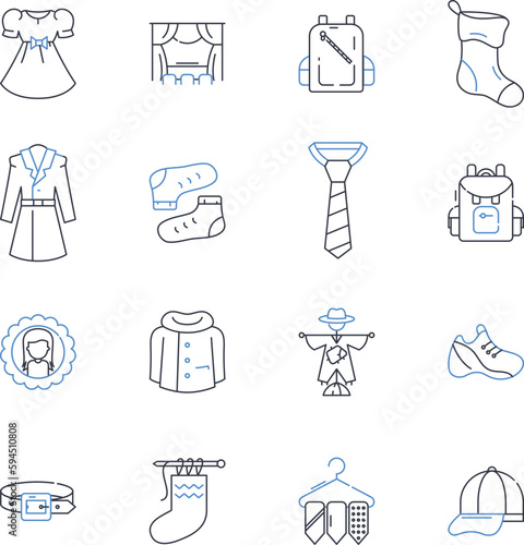 Haute fashion line icons collection. Couture, Runway, Style, Glamour, Designer, Luxe, Chic vector and linear illustration. Elegance,Avant-garde,Opulence outline signs set