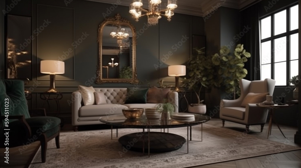 Fototapeta premium a luxury living room, generative ai