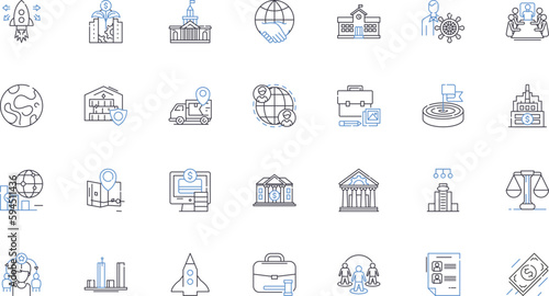 Regime Rule line icons collection. Dictatorship, Autocracy, Totalitarianism, Oppression, Despotism, Authoritarianism, Tyranny vector and linear illustration. Censorship,Suppression,Control outline