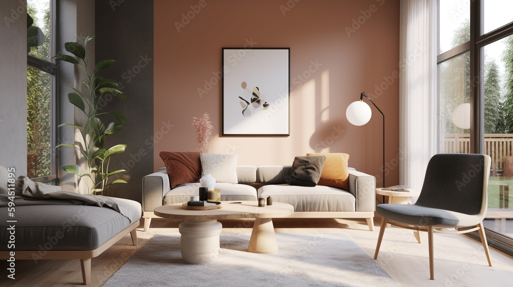 a minimalist Scandinavian living room, generative ai a minimalist Scandinavian living room, generative ai