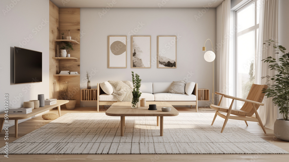 a minimalist Scandinavian living room, generative ai a minimalist Scandinavian living room, generative ai