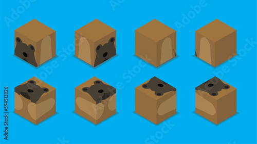 Animal Dice 3D Character Animal Dog Bloodhound Cartoon Vector
