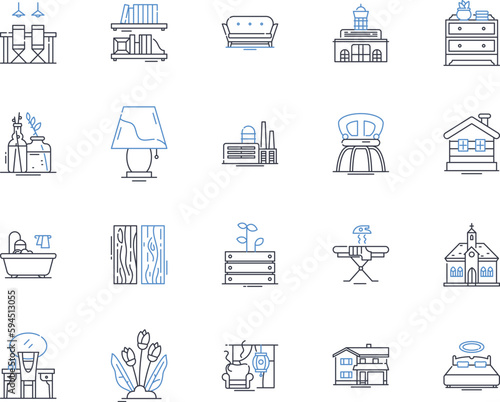 Home improvement line icons collection. Renovation, Refurbishment, Remodeling, Upgrade, Revamp, Redesign, Repair vector and linear illustration. Restoration,Upgrade,Innovation outline signs set