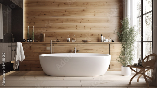  Scandinavian-style bathroom  generative ai