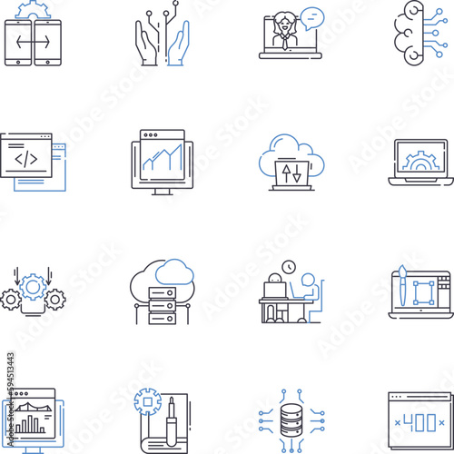 Internet site line icons collection. Innovation, Convenience, Accessibility, Interactivity, Navigation, Design, User-friendly vector and linear illustration. Fun,Informative,Customization outline