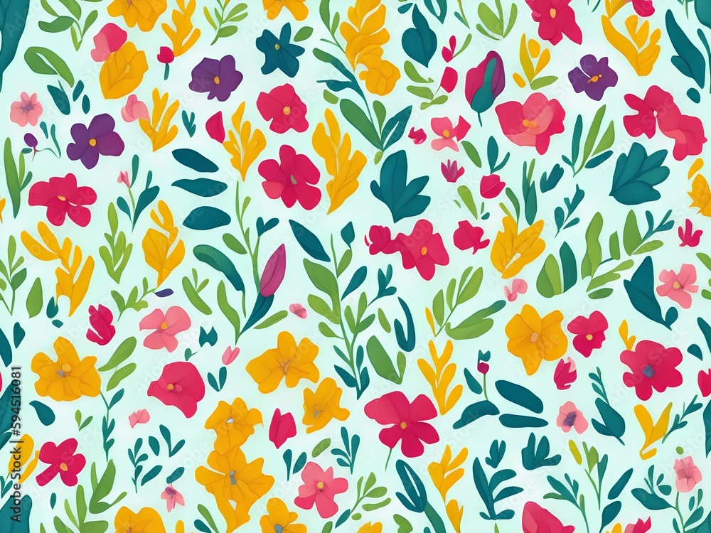 seamless pattern with tulips  generated Ai
