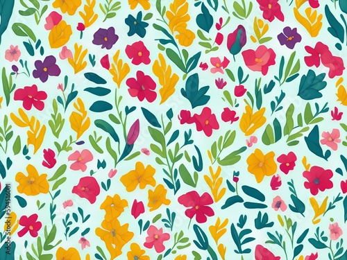 seamless pattern with tulips generated Ai