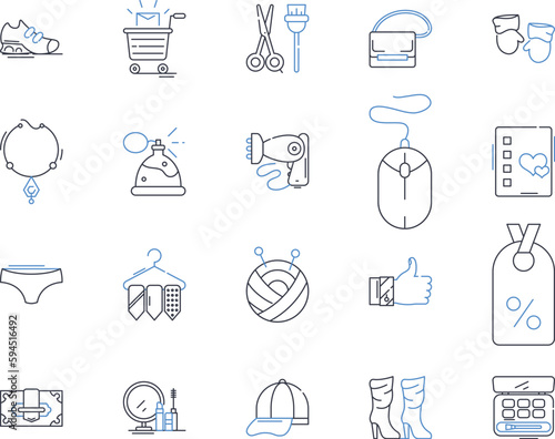 Warehouse and client line icons collection. Inventory, Supply, Logistics, Storage, Shipping, Receiving, Distribution vector and linear illustration. Fulfillment,Pallets,Loading outline signs set