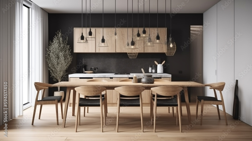 Modern and minimalist kitchen, generative ai Modern and minimalist kitchen, generative ai