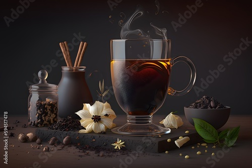 still life with tea and spices created using AI Generative Technology