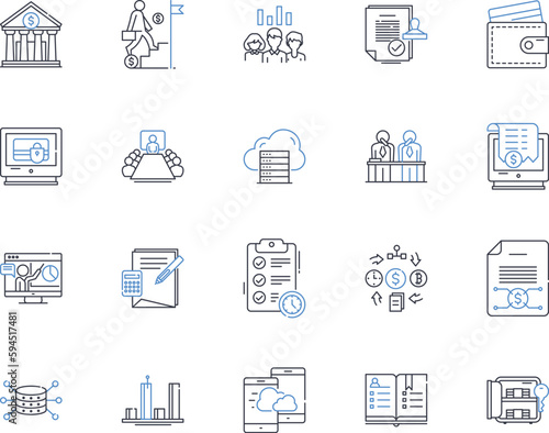 Pinching pennies line icons collection. Frugality, Budgeting, Saving, Thriftiness, Economizing, Cutbacks, Austerity vector and linear illustration. Renunciation,Tightening,Cost-saving outline signs