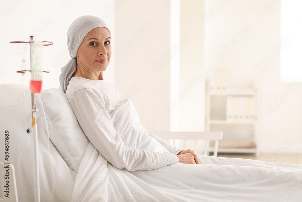 Mature woman lying in clinic Mature woman lying in clinic