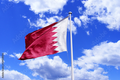 Bahrain waving flag, flag in a pole, memorial day, freedom of speech, horizontal flag, rectangular, national, raise a flag, emblem