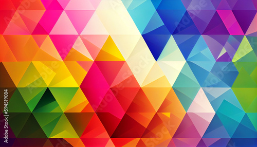 Generative AI  Rainbow Triangles - Abstract Background