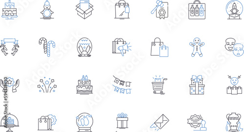 Keepsakes line icons collection. Memory, Treasure, Souvenir, Memento, Remembrance, Keepsake, Reminder vector and linear illustration. Heirloom,Trinket,Legacy outline signs set