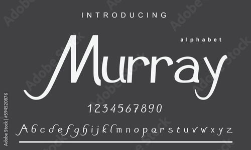 Murray font. Elegant alphabet letters font and number. Classic Copper Lettering Minimal Fashion Designs. Typography fonts regular uppercase and lowercase. vector illustration