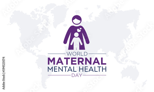 World maternal mental health day. Vector template for banner, greeting card, poster with background. Vector illustration.