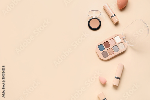 Cosmetic products flat lay ...