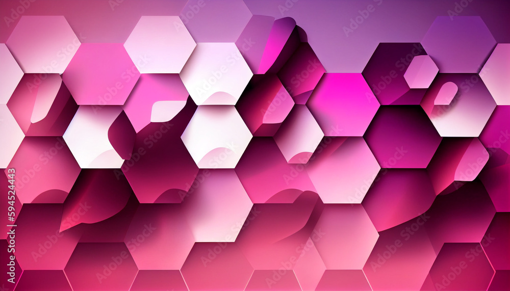 Generative AI, Hexagonal Bloom - Abstract Pink and Purple Background Generative AI, Hexagonal Bloom - Abstract Pink and Purple Background