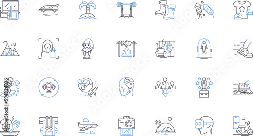 Personal choices line icons collection. Freedom, Autonomy, Responsibility, Initiative, Self-determination, Risk-taking, Agency vector and linear illustration. Preference,Conviction,Decision-making