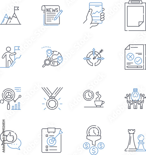 Target audience line icons collection. Millennials, Gen Z, Baby boomers, Retirees, Teenagers, Professionals, College students vector and linear illustration. Parents,Gamers,Travelers outline signs set