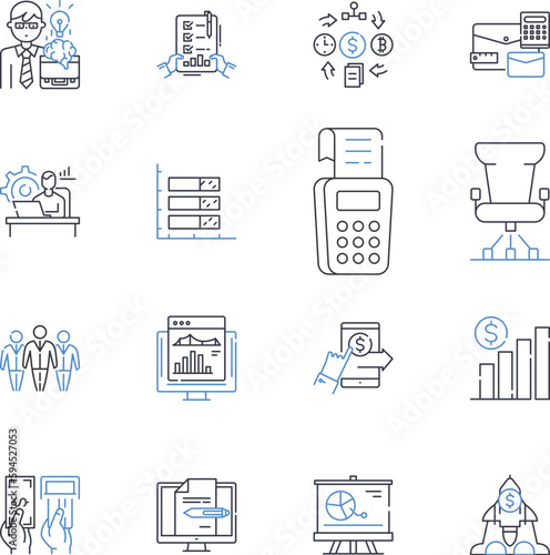 Human Resource Analytics line icons collection. Performance, Metrics, Diversity, Engagement, Talent, Retention, Culture vector and linear illustration. Recruitment,Workforce,Analytics outline signs